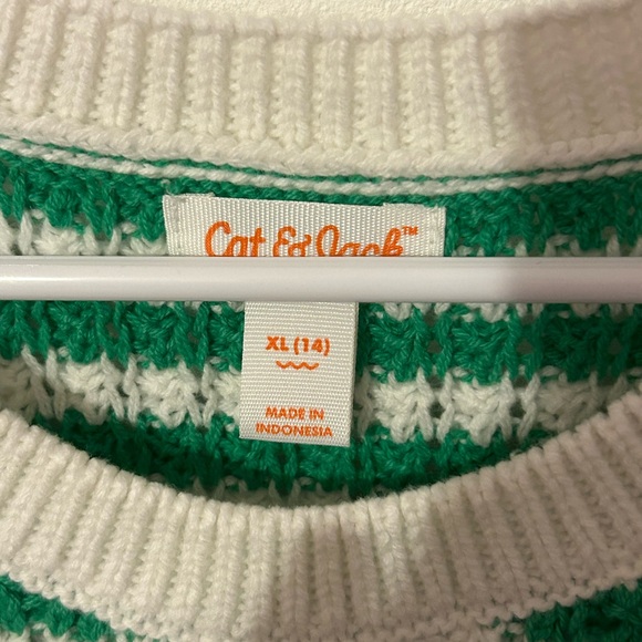 CAT & JACK- Green and white stripped tank - Picture 3 of 3